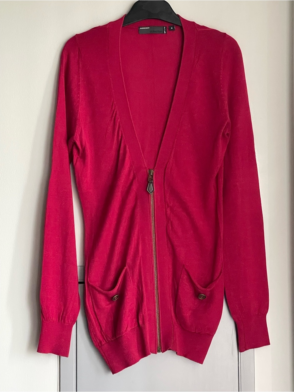 NWOT QUEBRAMAR Raspberry Zip-Front Cardigan - Picture 2 of 9